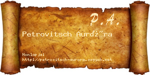 Petrovitsch Auróra névjegykártya